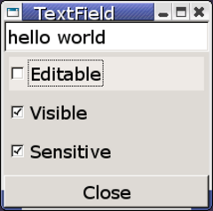 SableVM TestAWT text field